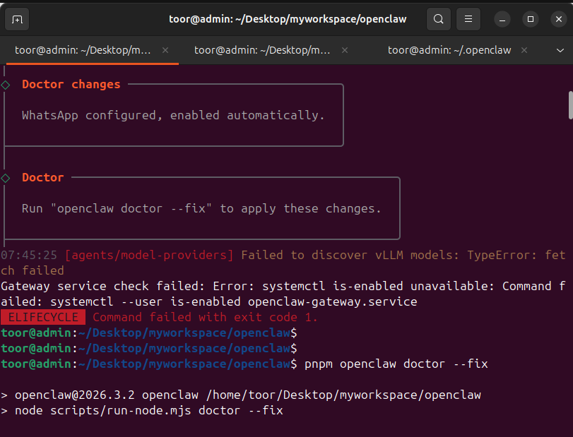 解决openclaw遇到systemctl is-enabled unavailable报错问题