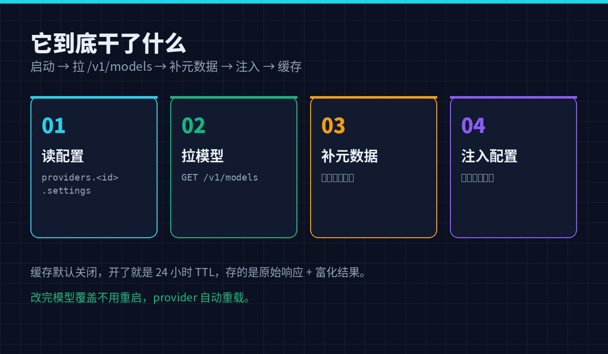 插件工作流程：读配置、拉模型、补元数据、注入
