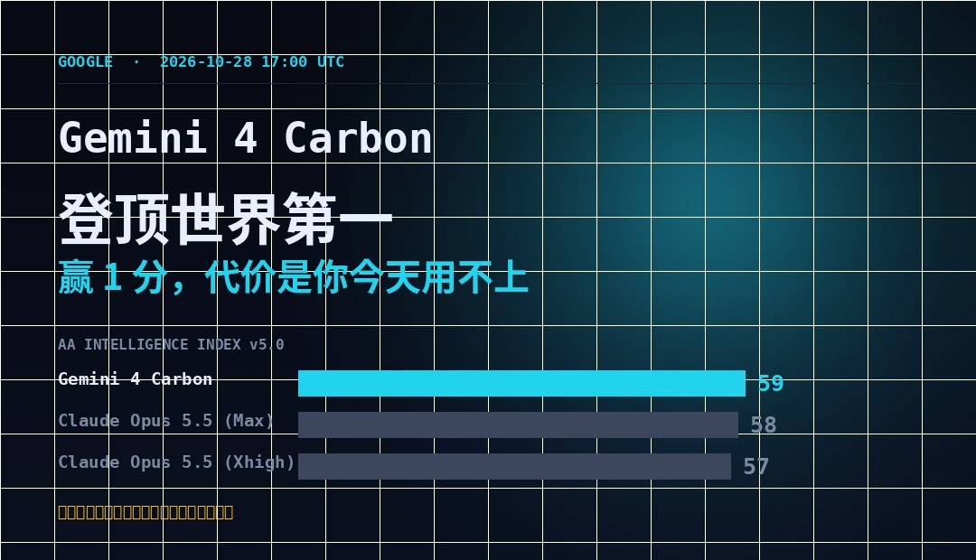 Gemini 4 Carbon 让谷歌重回第一：赢 1 分，而且你今天用不上