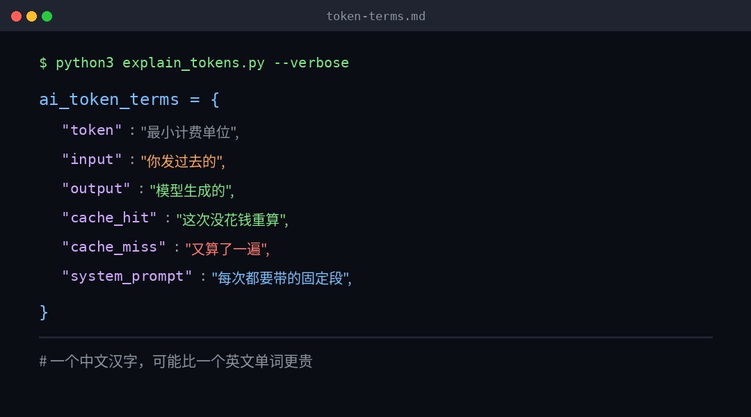 输入、输出、缓存命中：AI token 账单上的名词，看懂这一篇就够了